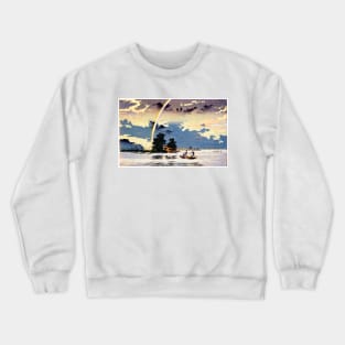 View At Dusk, Tokyo, Japan 1880, Kobayashi Kiyochika Crewneck Sweatshirt